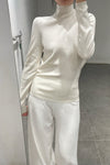 SWAYING/KNIT hollow back turtleneck pullover SW23AW1T19 white